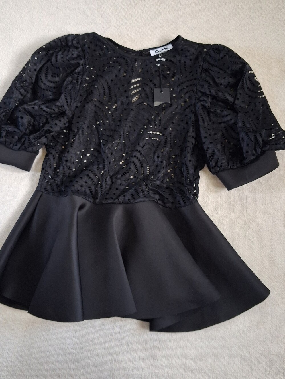 the quum shop ♡ peplum black eyelet 1x goth whimsygoth